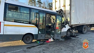Десять человек пострадали в ДТП с маршруткой и грузовиком в Подмосковье