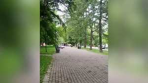 "Вон он там бегает": Момент перестрелки киллера с полицейскими в Москве попал на видео