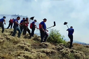 Верховой пожар у подножья горы в Крыму сбит усилиями МЧС и Росгвардии