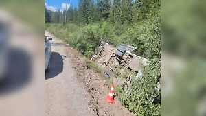 Десять туристов пострадали при падении автобуса в овраг в Красноярском крае