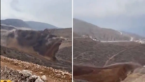 Под завалами могут быть люди: Обвал породы на золотом руднике в Турции попал на видео
