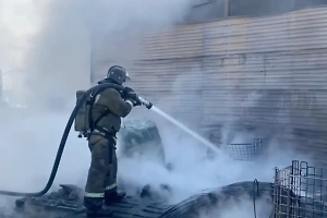 Пожар на складах "Леруа Мерлен" в Артёме локализован на 700 квадратах