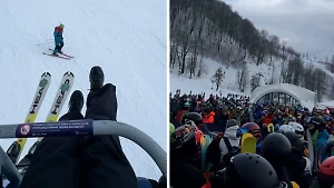 Десятки туристов застряли на подъёмниках на курорте "Роза Хутор" в Сочи