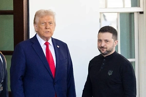 Британская газета высмеяла Зеленского в карикатуре, где он молит Трампа о помощи
