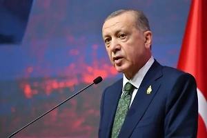Появилось видео выхода Эрдогана после переговоров с Путиным