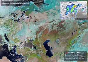 "Роскосмос" показал спутниковое фото обрушившегося на центр России шторма "Гори"