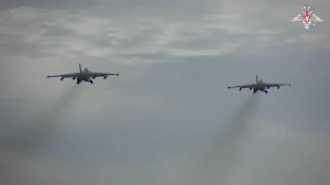 Минобороны показало видео уничтожения опорника ВСУ асами на Су-25