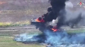 Российский дрон превратил в пепел танк ВСУ под Курском