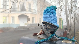 Ульяновцев просят не воровать вязаные шапочки у скульптур колобков