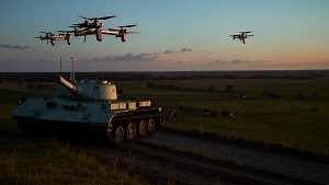 «Нам очень повезло»: Российский танк ушёл от роя украинских дронов-камикадзе