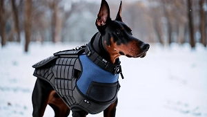 Волонтёры сшили бронежилет для добермана Зевса, у которого особая задача в зоне СВО