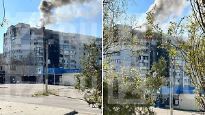 «Баба Яга» врезалась в девятиэтажку в Алёшках