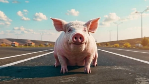 Пятачки сильно напуганы: Фура, полная свиней, перевернулась на трассе под Томском