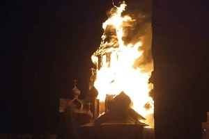 В Белгородской епархии показали видео горящего Нового Иерусалима после атаки ВСУ