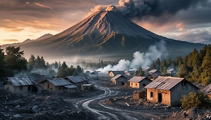 Мощный пеплопад накрыл четыре камчатских посёлка