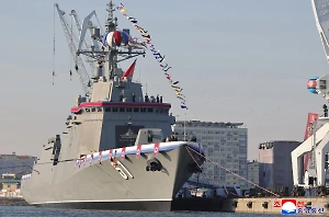 Ким Чен Ын представил новый эсминец для защиты от «империалистических пиратов»