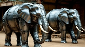 Слоны-роботы заменяют живых сородичей в храмах Индии