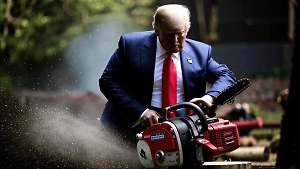 The Economist опубликовал карикатуру на Трампа, «отрезающего» США от мира