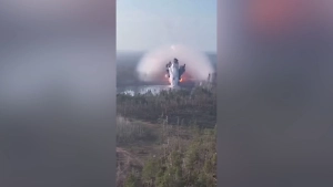 Эпичный взрыв от удара «Метеорита» ВС РФ попал в объектив камеры