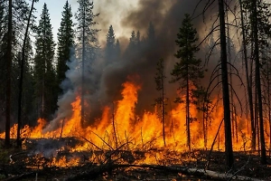 В Амурской области локализовали пожар, окруживший город Циолковский