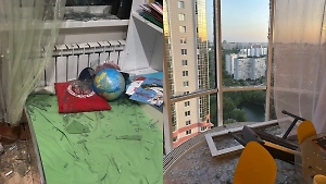 Семья в шоке: Life.ru публикует видео изнутри разгромленной взрывом БПЛА квартиры в Москве
