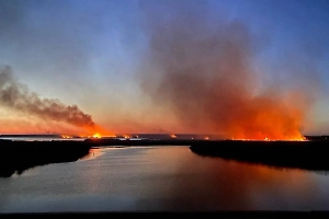 Крупный природный пожар вспыхнул в Краснодарском крае