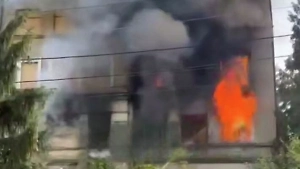 Сильный пожар вспыхнул в одном из военкоматов Харькова