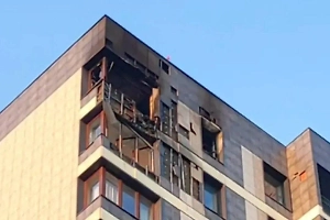 В Сети появились кадры последствий падения обломков беспилотника в подмосковном Красногорске