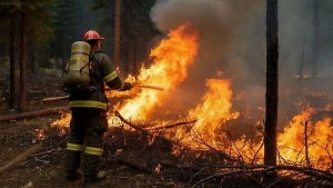 Лесной пожар в Забайкалье охватил 65 га и подбирается к населённым пунктам