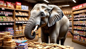 Слон-рецидивист «ограбил» магазин в Таиланде и попал на видео