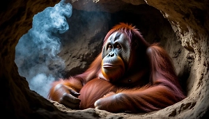 Угостившая орангутана вейпом боксёрша заявила, что примат — заядлый курильщик