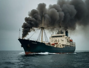 Члены экипажа загоревшегося в Японском море судна «Айсберг» доставлены в Пусан
