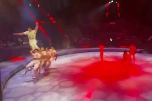 Гимнаст из Китая сорвался с высоты во время выступления в цирке на Вернадского