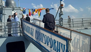 Путин посетил фрегат Адмирал Григорович, который утром отражал атаки дронов