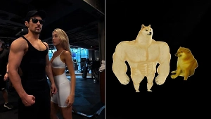 Девушка Дурова выложила совместную фотографию из спортзала и сравнила её с мемом