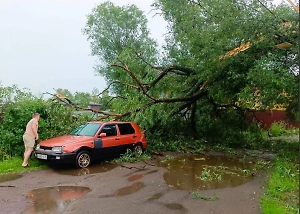 Град размером с яйцо и летающие детские площадки: Стали известны последствия урагана в Подмосковье