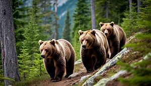 Трёх медведей заметили у палаточного лагеря близ вулкана Горелый на Камчатке