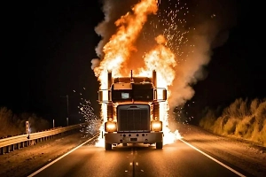 «Призрачный гонщик» в Турции проехал 8 километров на пылающем грузовике с химикатами