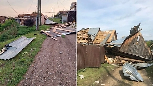 Губительный смерч накрыл пермский посёлок, сорвав крыши домов и разрушив стены
