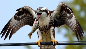 В Канаде отправили на допрос птицу, которая уронила рыбу на провода и оставила город без света