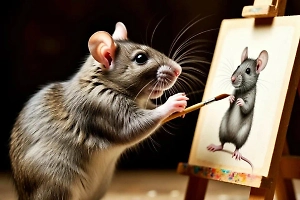 «Шедевры» из-под лапок: Ручные «крысы-художники» обогатили женщину своими картинами