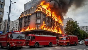 Пожар начался в гостинице во Львове, людей эвакуируют из здания