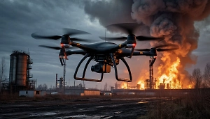 Появилось видео удара Гераней по газовой станции в Одесской области