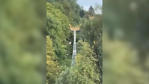 Появилось видео с места обрыва канатной дороги в Нальчике