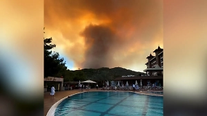 В Аланье разгорелся лесной пожар, он движется в сторону отелей с россиянами