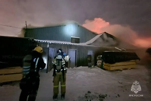Мужчина погиб в крупном пожаре в мебельном цеху Южно-Сахалинска