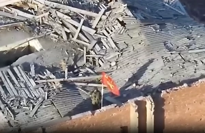 Опубликовано видео водружения знамени Дунайской бригады в селе Шевченко