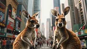 Житель Австралии попал в больницу после нападения двухметровых кенгуру