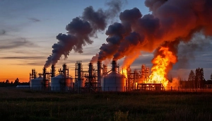 В Львовской области произошёл пожар на газовом хранилище