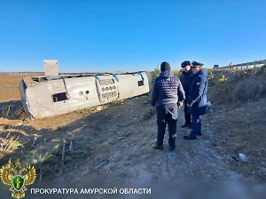 В Приамурье 14 человек госпитализированы после ДТП с автобусом с вахтовиками